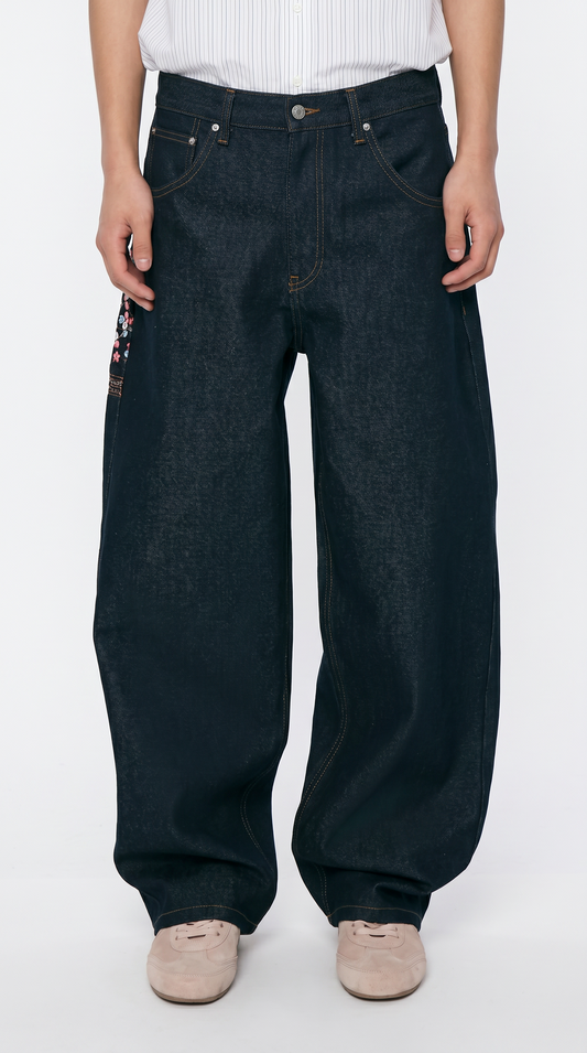 Cherry Blossom Baggy Denim