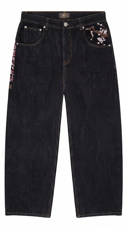 Cherry Blossom Baggy Denim
