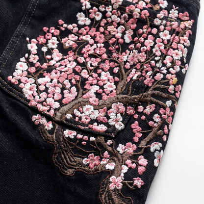 Cherry Blossom Baggy Denim