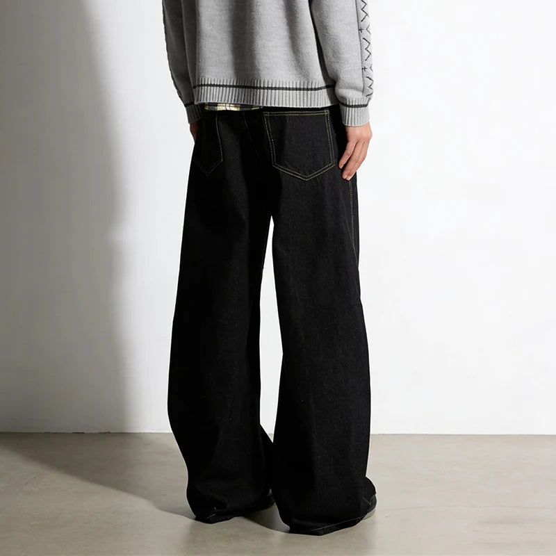 Side Buckle Baggy Denim