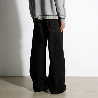Side Buckle Baggy Denim