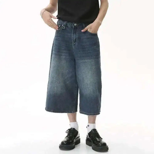 Wide Denim Baggy Shorts