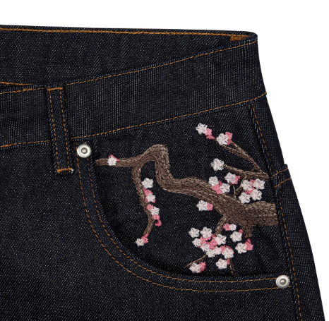 Cherry Blossom Baggy Denim