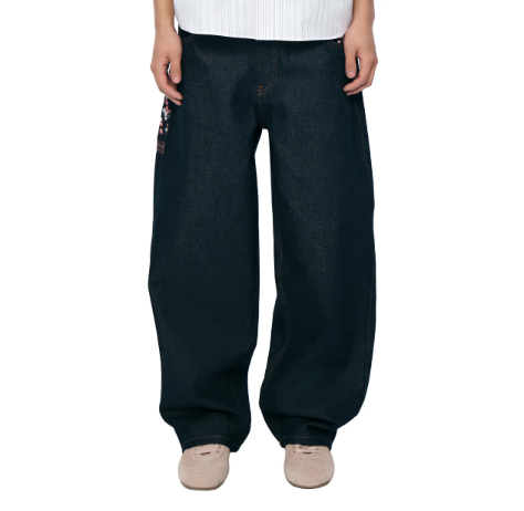 Cherry Blossom Embroidered Y2K Baggy Jeans