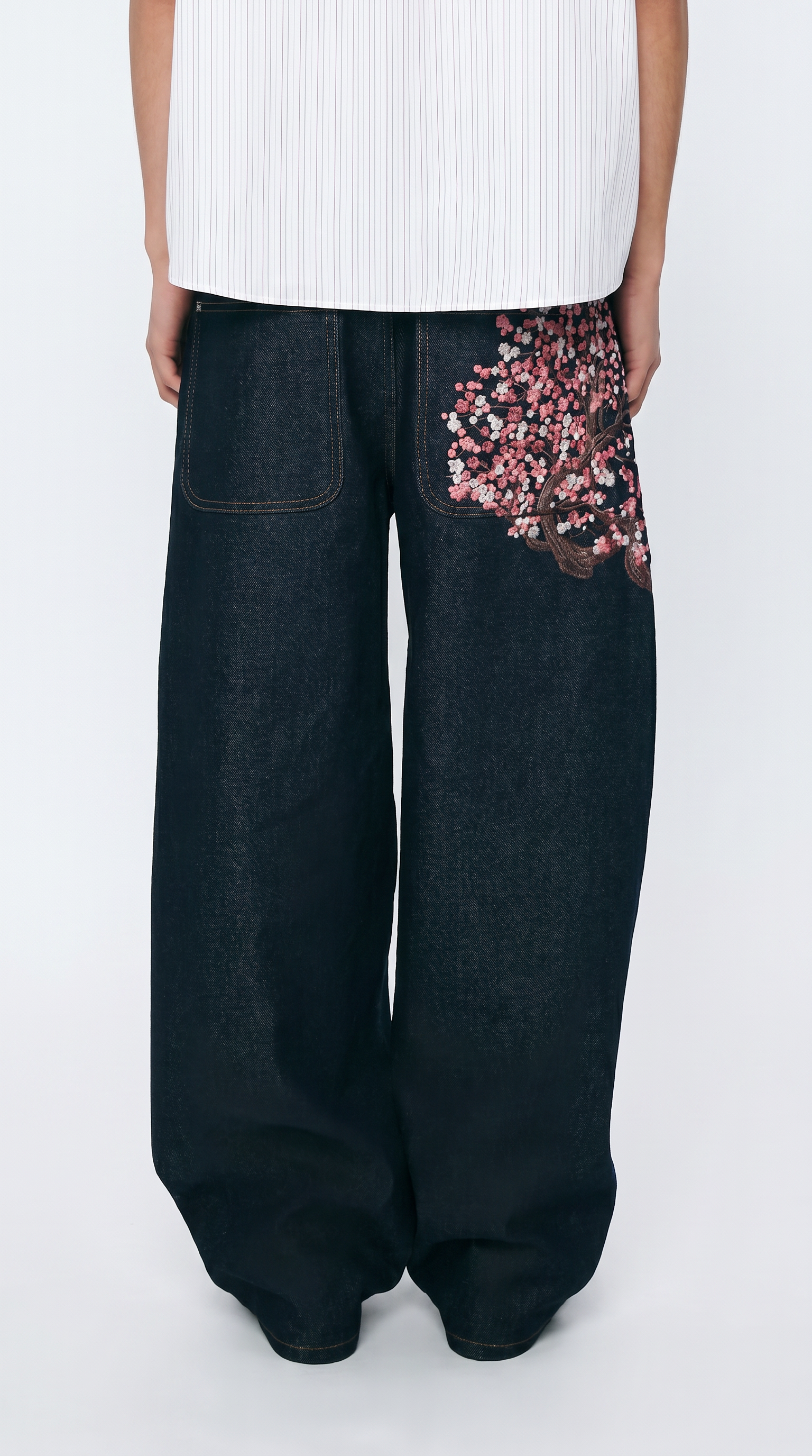 Cherry Blossom Wide Leg Denim