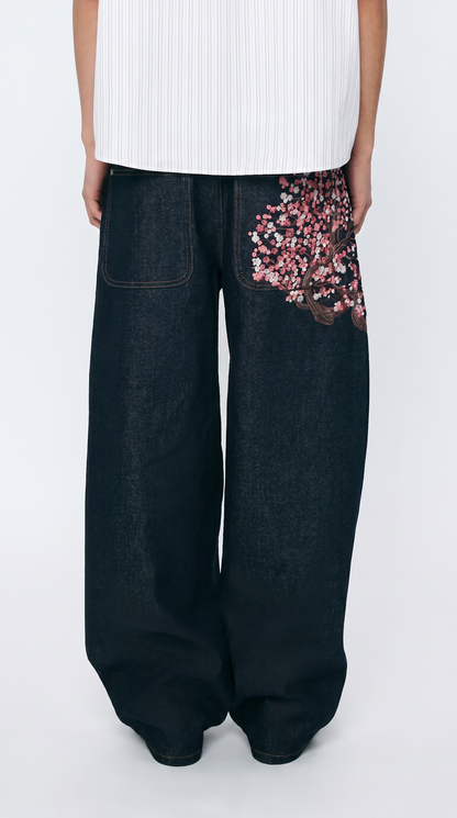 Cherry Blossom Baggy Denim