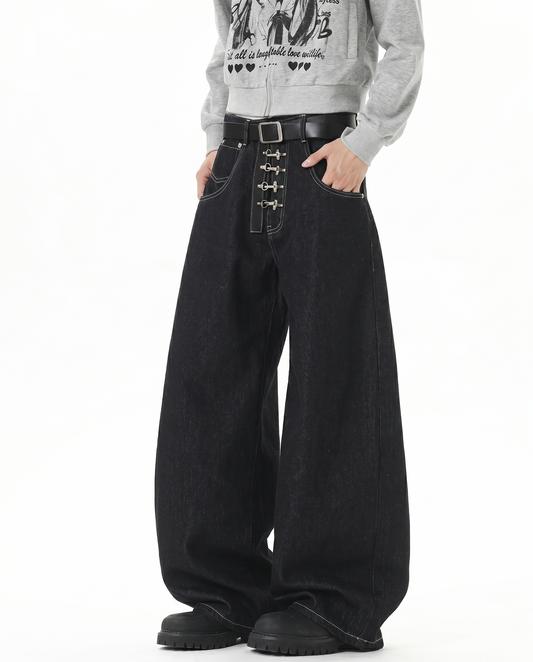 Double Waist Baggy Denim