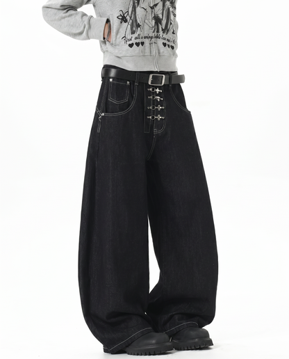 Double Waist Baggy Denim