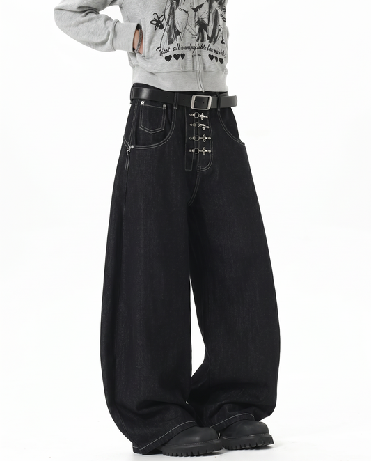 Double Waist Baggy Denim